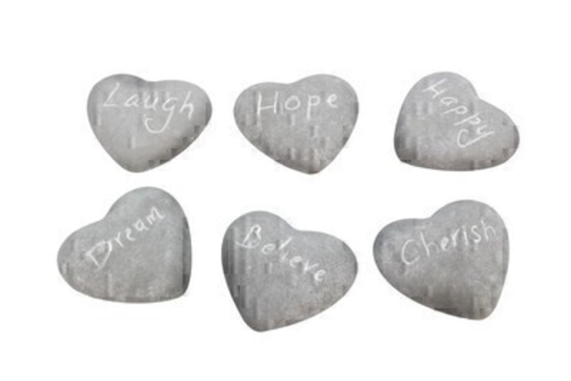 Choice of 6 Sentimental Stone Heart Ornament by Gisela Graham